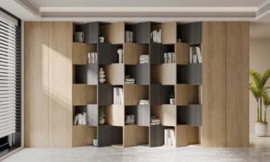 Lacquer-finish cabinets